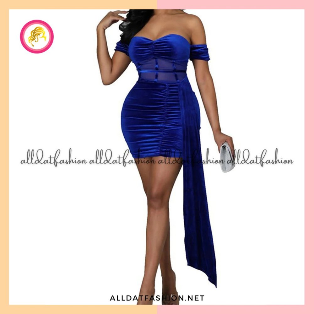 Trinity Sexy Off The Shoulder Ruched Mini Dress